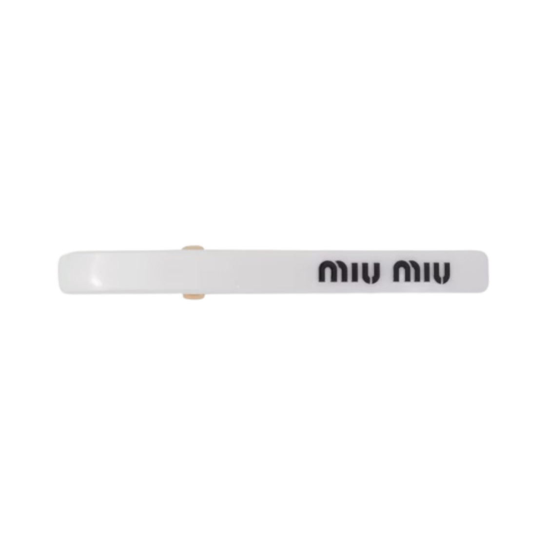 (W) 미우 미우 플렉시글라스 헤어 클립 화이트 블랙((W) Miu Miu Plexiglas Hair Clip White Black) - 1
