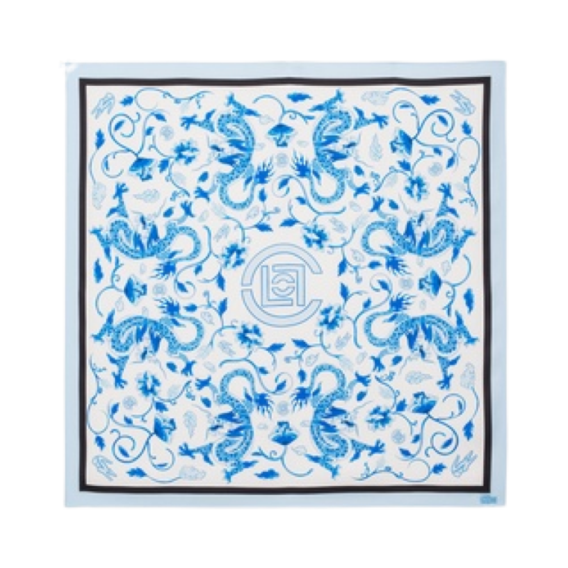 RE3179-99-C50 Lacoste x Clot Silk Scarf Light Blue
