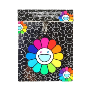 Kaikai Kiki Flower Rubber Keyring Rainbow White