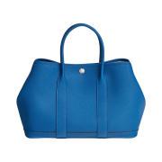 Hermes Garden Party 30 Bag Negonda & Palladium Bleu Zanzibar