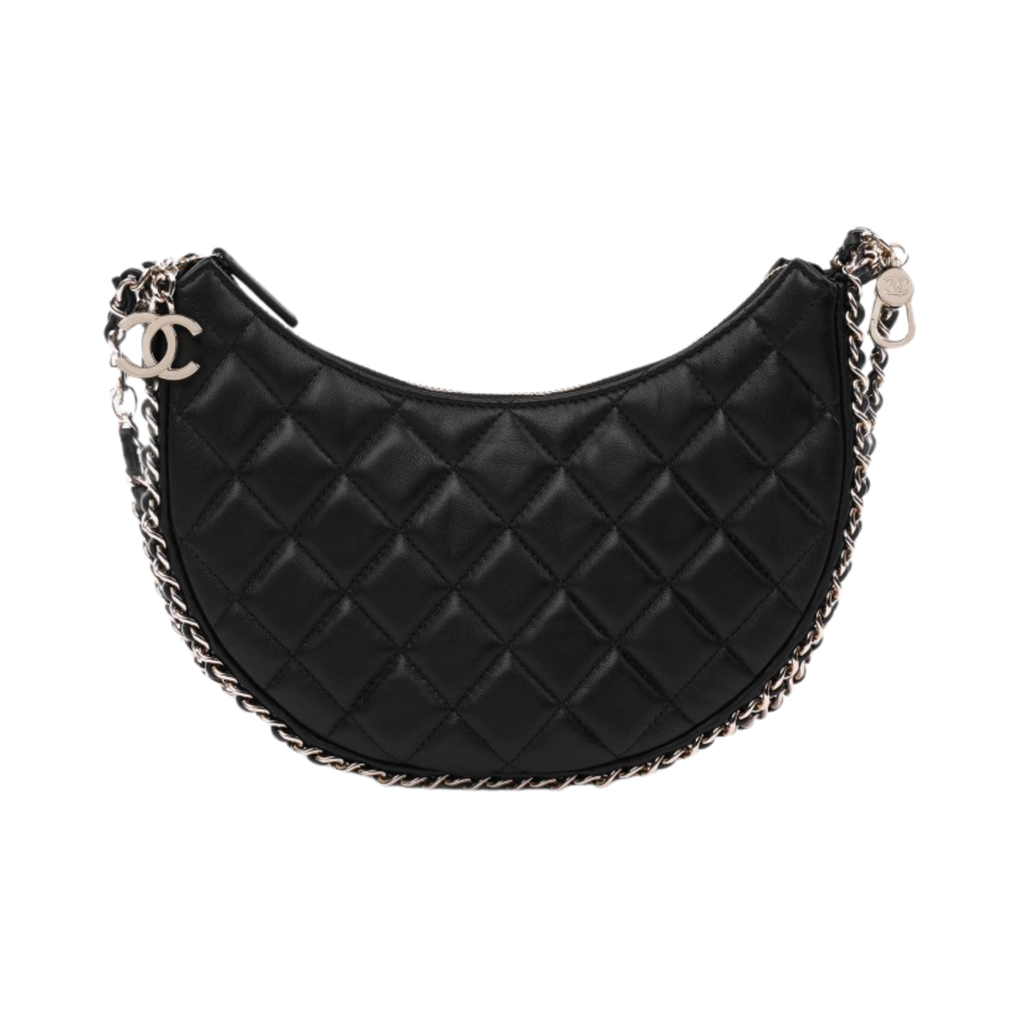 샤넬 스몰 호보백 램스킨 & 샤이니 라이트 골드 메탈 블랙(Chanel Small Hobo Bag Lambskin & Shiny Light Gold Black)