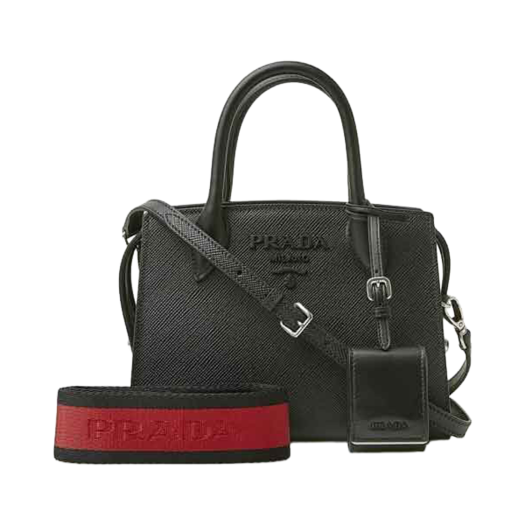 IT2CI2O5D5SC Prada 1BA269 Monochrome Saffiano Tote Shoulder Bag