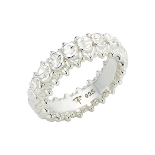 TEETH-N086 Teeth Petal Ring Silver