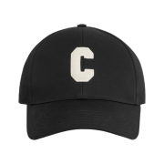 Celine Initial Baseball Cap in Cotton Black