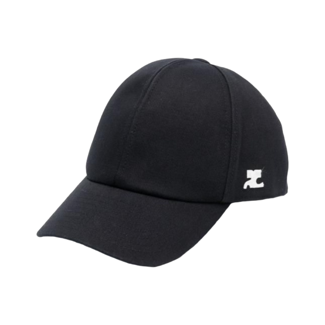 (W) 꾸레쥬 코튼 시그니쳐 캡 블랙((W) Courreges Cotton Signature Cap Black)