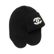Chanel Hat Cashmere Black White