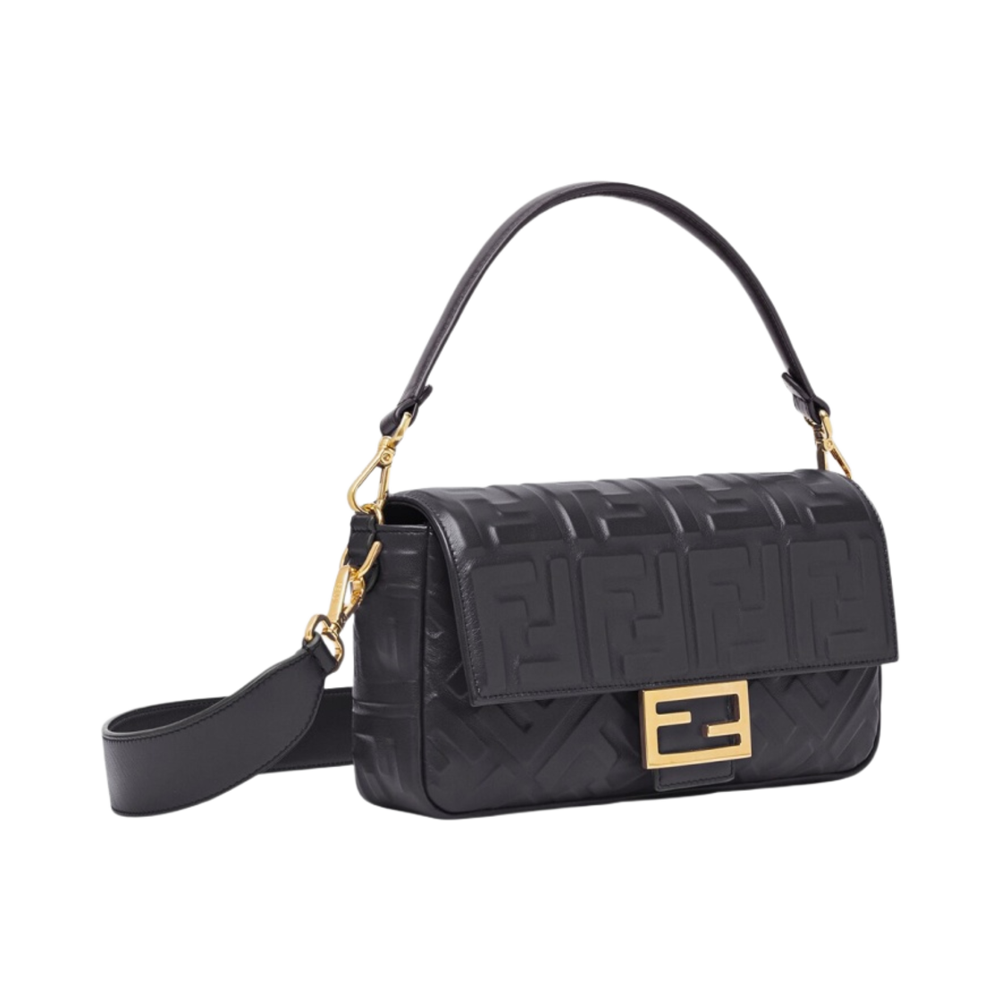 펜디 미디움 바게트 백 나파 레더 블랙(Fendi Medium Baguette Bag Nappa Leather Black) - 2