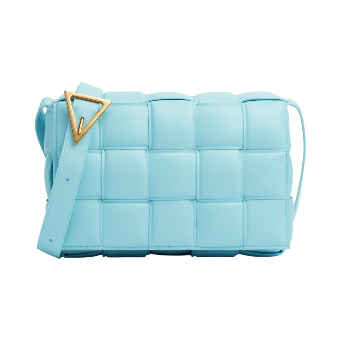 591970VCQR13915 Bottega Veneta Padded Leather Cassette Pale Blue - 대표 이미지 #1