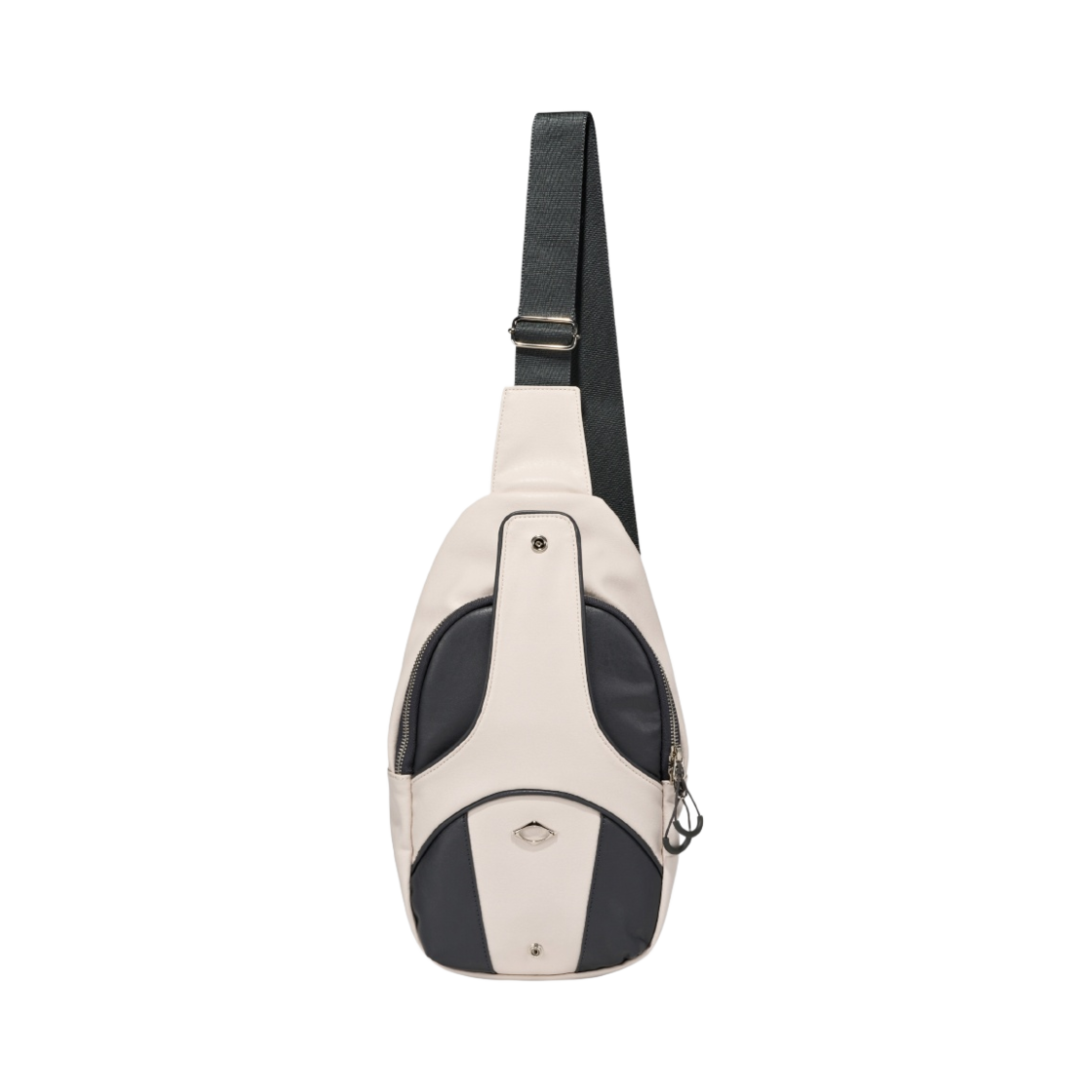 미스치프 폴더블 레더 슬링백 아이보리 차콜(Mischief Foldable Leather Sling Bag Ivory Charcoal)