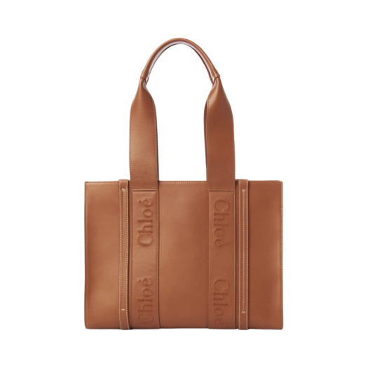 Chloe Medium Woody Tote Bag Caramel