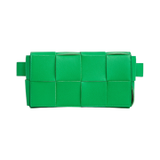 Bottega Veneta Grained Leather Mini Cassette Belt Bag Parakeet Black