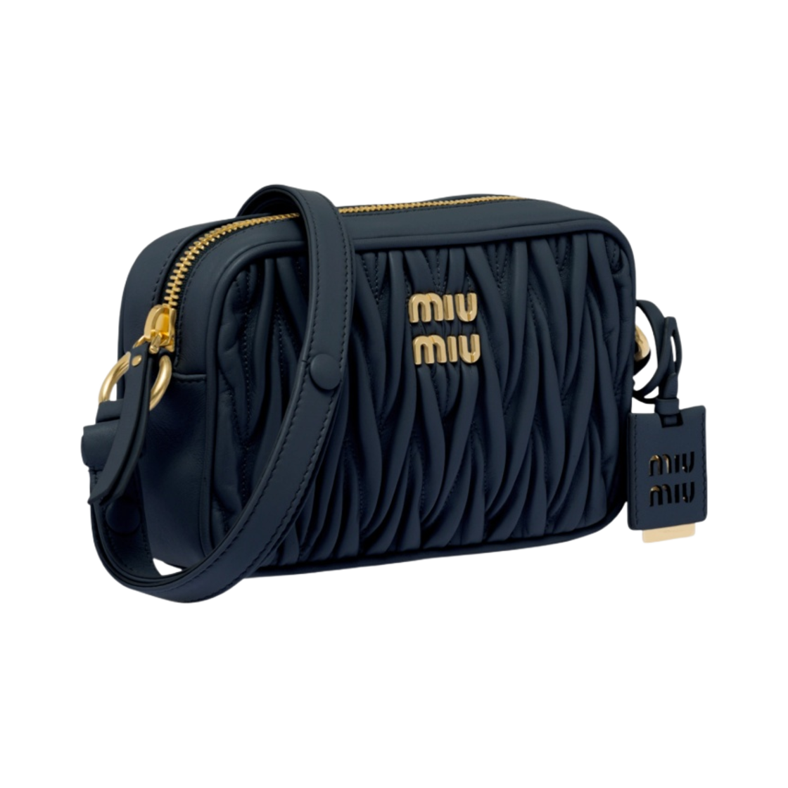 미우 미우 마테라쎄 나파 가죽 숄더백 발틱 블루(Miu Miu Matelasse Nappa Leather Shoulder Bag Baltic Blue) - 2