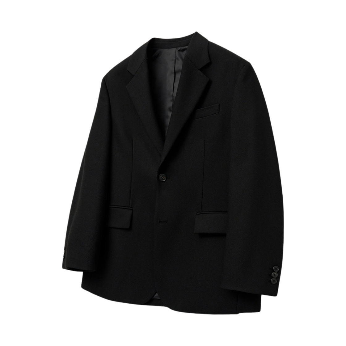 티엔지티 대디핏 노치드 싱글 트윌 셋업 자켓 블랙(TNGT Daddy-fit Notched Twill Set-up Jacket Black)