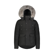 Moose Knuckles Onyx Round Island Jacket Frost Fox Fur Black