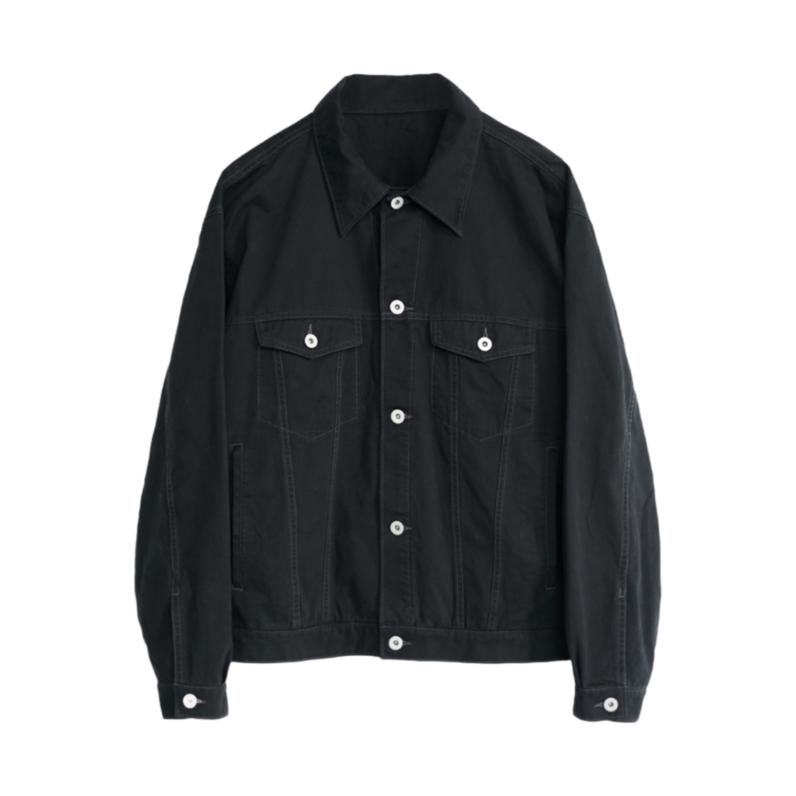 HM4RJK2401B0 Polyteru Human Index Index Trucker Jacket Black