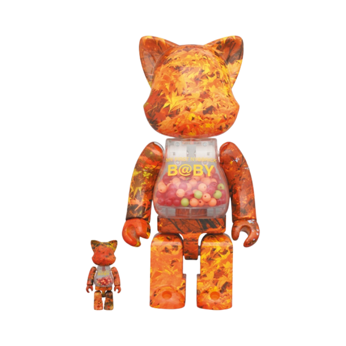 - Bearbrick My First Nyabrick Baby Autumn Leaves Ver. 100% & 400% Set
