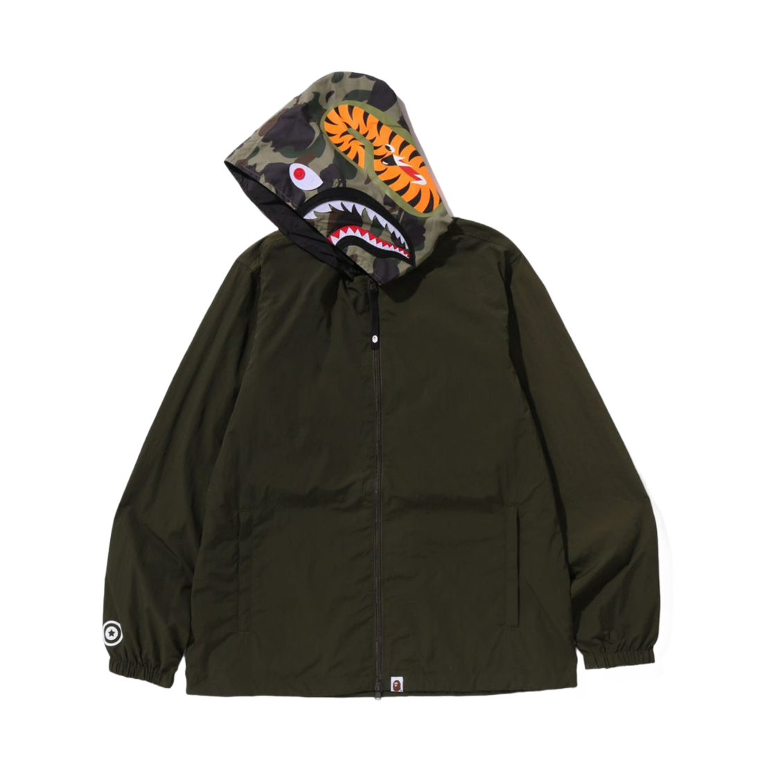 베이프 퍼스트 카모 샤크 후드 자켓 그린(BAPE 1st Camo Shark Hoodie Jacket Green) - 1