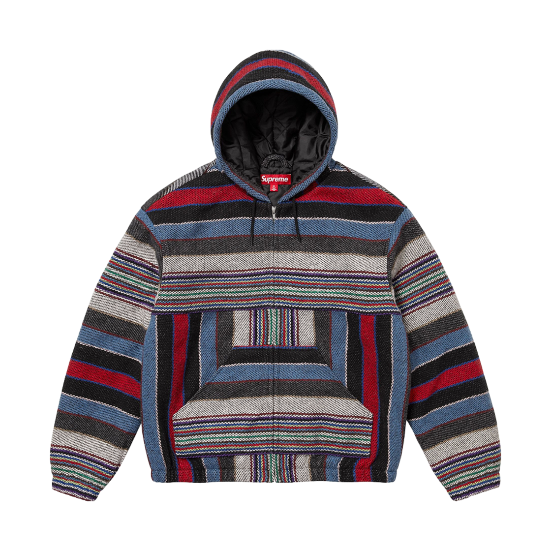 슈프림 우븐 스트라이프 후드 자켓 블랙 - 25SS | Supreme | KREAM