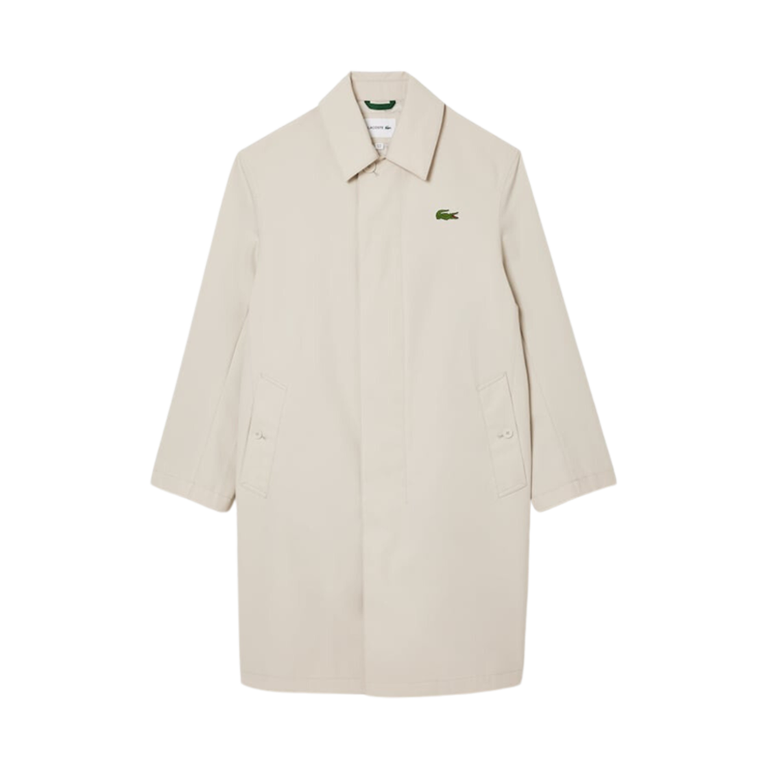 BH5946-53NBU Lacoste Twill Long Mac Coat Grey