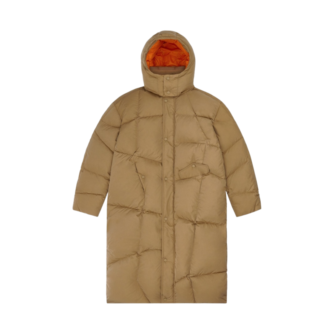 0518/053/704 Zara x Ader Error Longline Quilted Jacket Taupe Brown