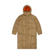 Zara x Ader Error Longline Quilted Jacket Taupe Brown