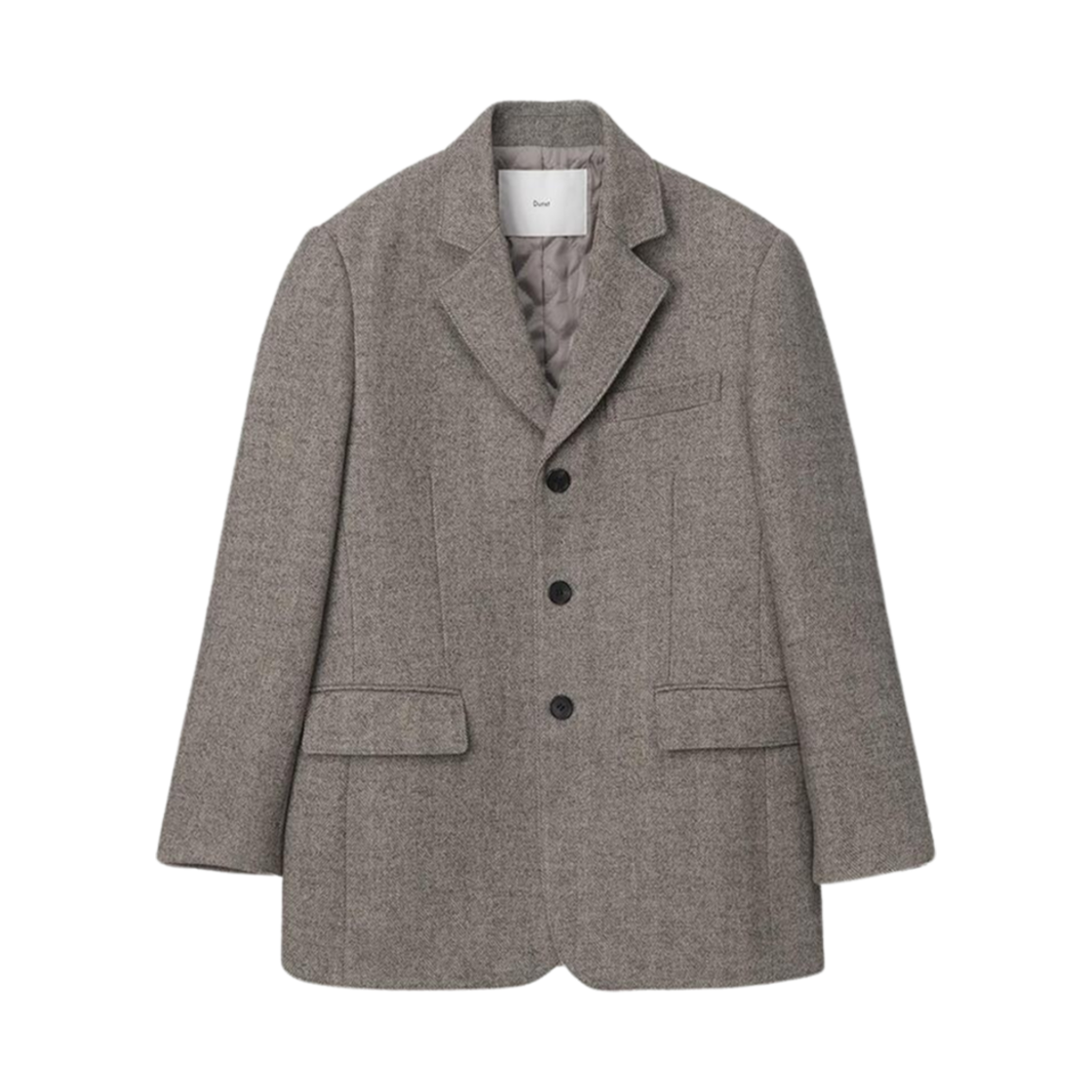 던스트 쓰리 버튼 헤비 울 자켓 베이지 헤링본
