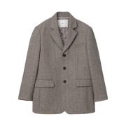 Dunst 3 Button Heavy Wool Jacket Beige Herringbone
