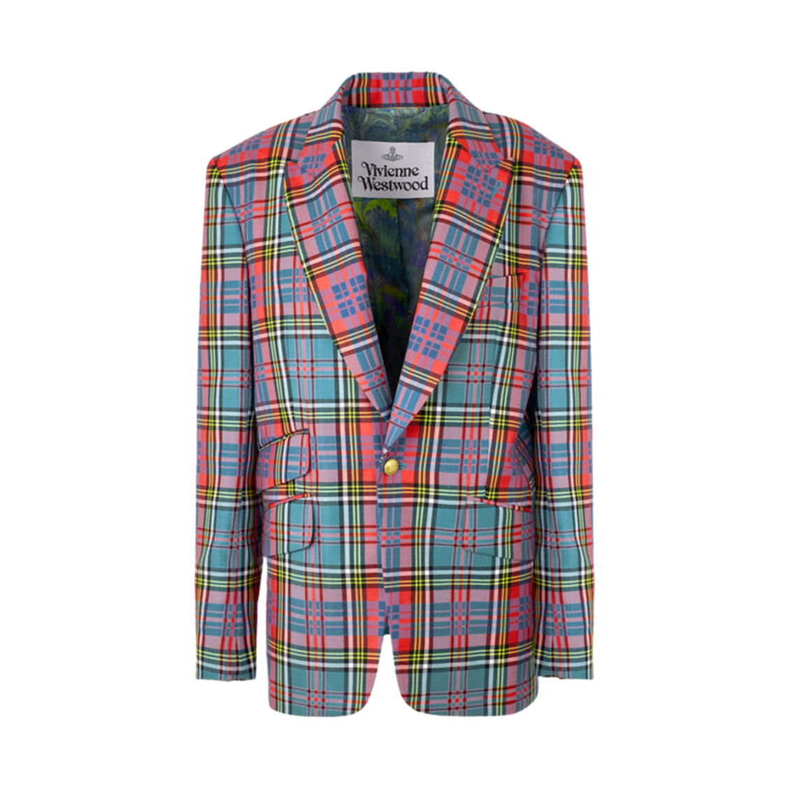 2301001B-W00H6-G201 Vivienne Westwood One Button Jacket Tartan