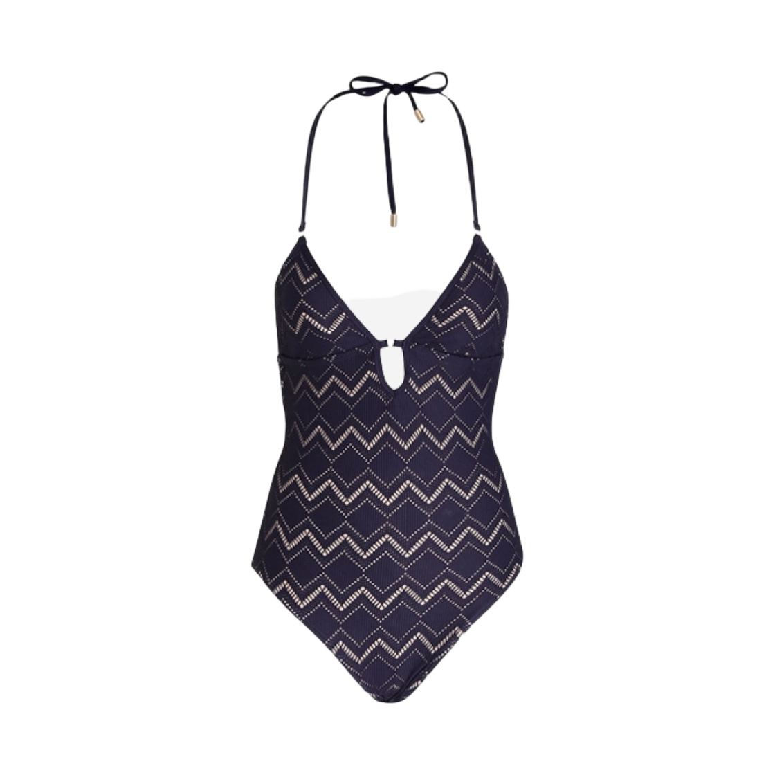 (W) 짐머만 세퍼레이트 텍스쳐 키홀 원피스 스윔수트 네이비((W) Zimmermann Separates Texture Keyhole One-Piece Swimsuit Navy)