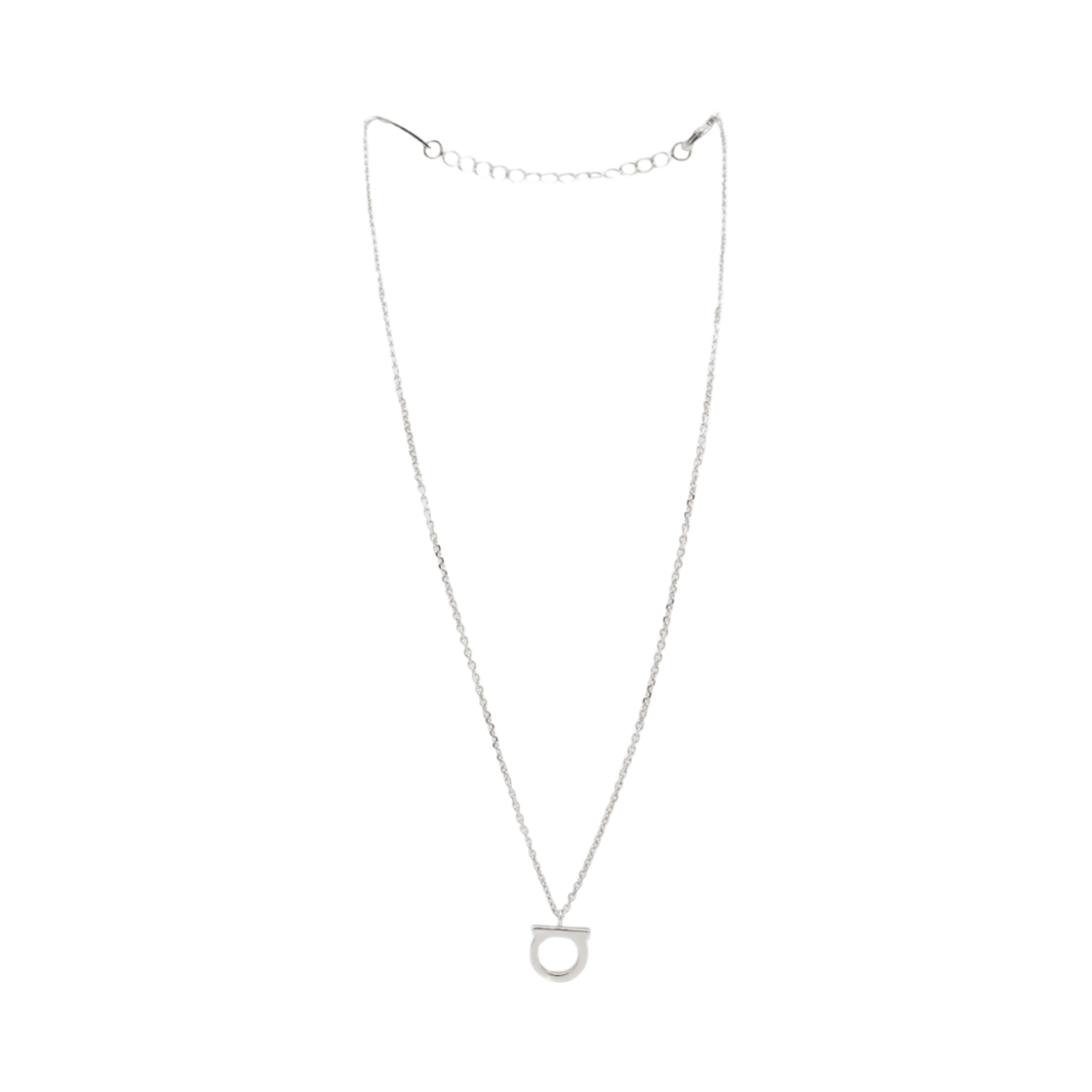 760133-696659 (W) Ferragamo Gancini Large Necklace Brass & Palladium