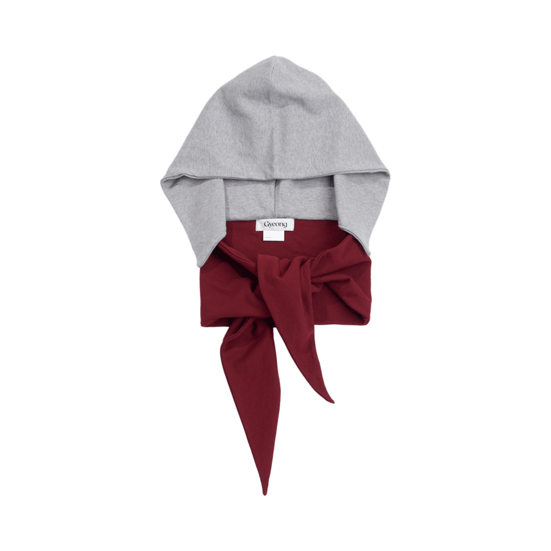경 타이 후드 그레이 & 버건디(Gyeong Tie Hooded Gray & Burgundy)