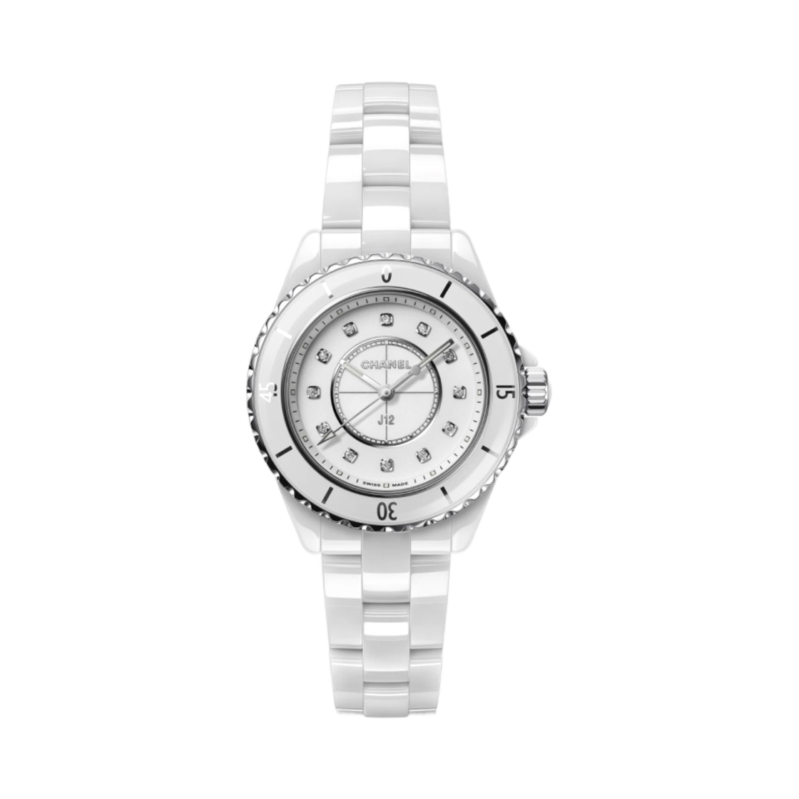 H5703 Chanel J12 Watch 33mm Quartz White Diamond Indicators