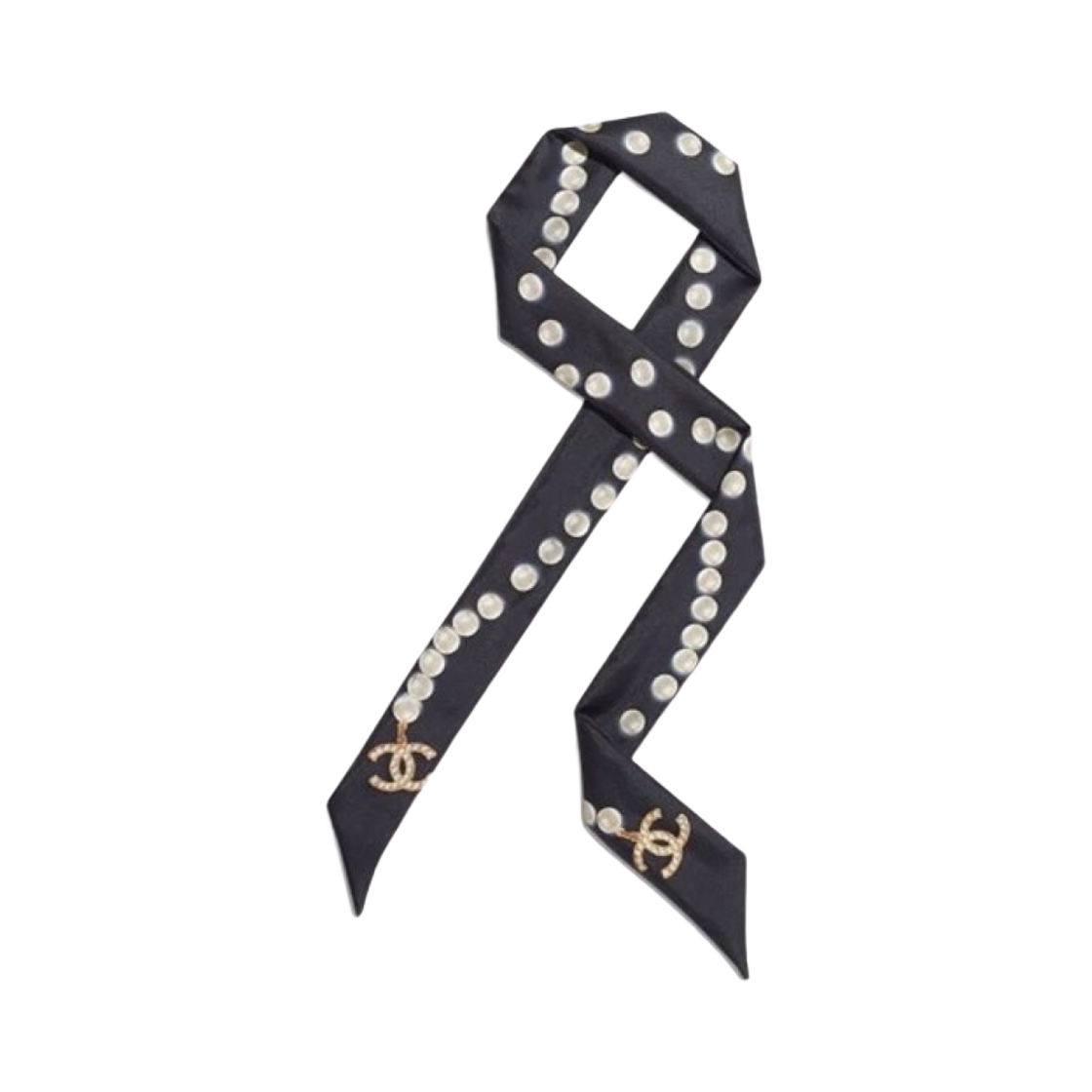 AA1208-X12972-1E048 (W) Chanel Slim Bandeau Silk Twill & Navy