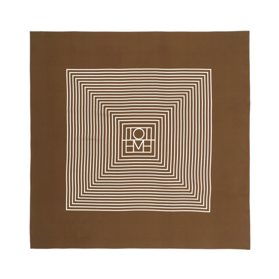토템 센터드 모노그램 실크 스카프 모카 바닐라(Toteme Centered Monogram Silk Scarf Mocha Vanilla) - 1