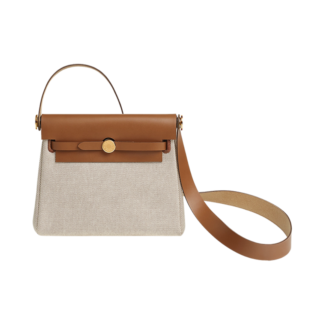 에르메스 에르백 집 20 백 르투르네 H 바이킹 캔버스 헌터 카우하이드 & 골드 하드웨어 에크류 베쥬 포브