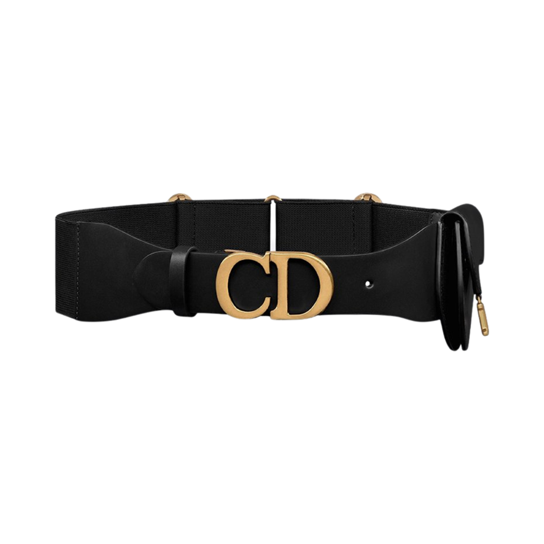 (W) 디올 60mm 새들 벨트 파우치 매트 블랙 서플 카프스킨 앤 블랙 테크니컬 패브릭((W) Dior 60mm Saddle Belt with Pouch Matte Black Supple Calfskin and Black Technical Fabric) - 1