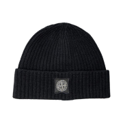 Stone Island N10B5 Ribbed Wool Beanie Black - 23FW