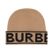 Burberry Logo Intarsia Cashmere Beanie Archive Beige