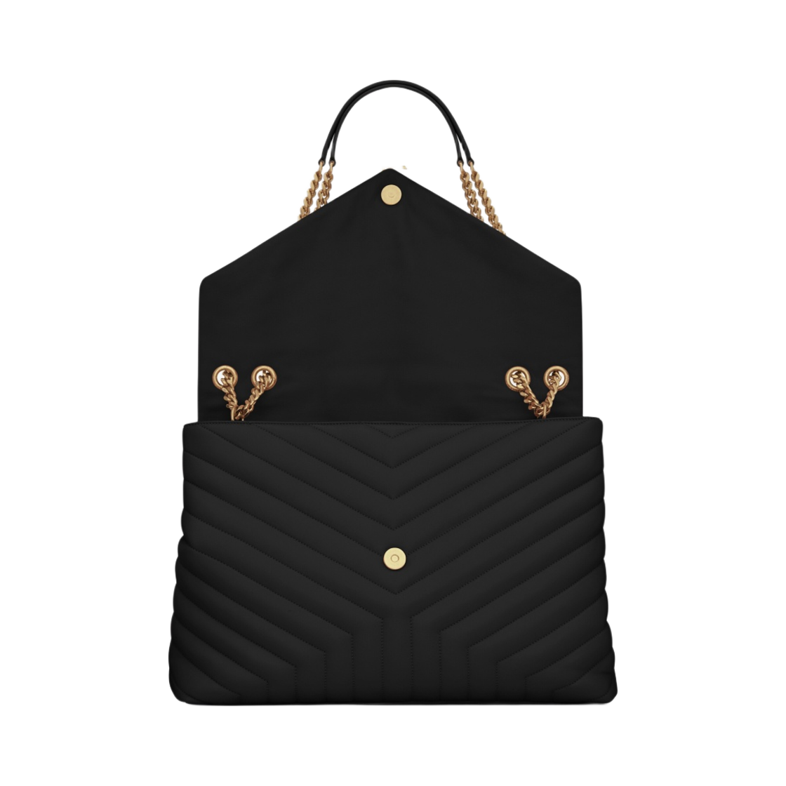 생로랑 마틀라세 Y 레더 브론즈 모노그램 루루 라지백 블랙(Saint Laurent Bronze Monogram Loulou Large Bag in Matelasse Y Leather Black) - 3