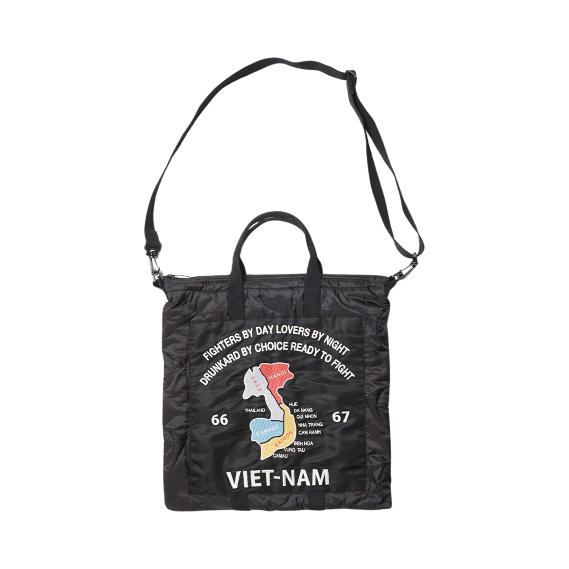 6841BK Houston Japan EMB Quilting Map Helmet Bag Black 6841BK