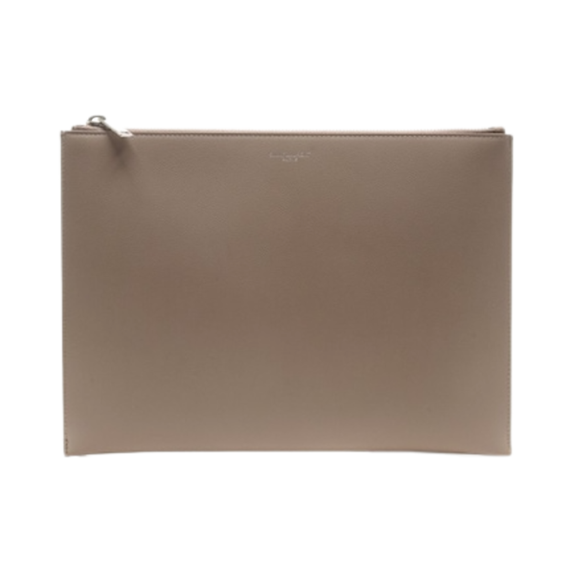 397294-BTY0N-1722 Saint Laurent Paris Zip Tablet Holder in Grain de Poudre Embossed Leather Dusty Grey