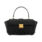Miu Miu Matelasse Nappa Leather Handbag Black