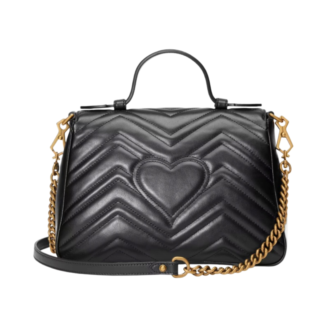 구찌 GG 마몽 마틀라세 스몰 탑 핸들백 블랙(Gucci GG Marmont Matelasse Small Top Handle Bag Black) - 4