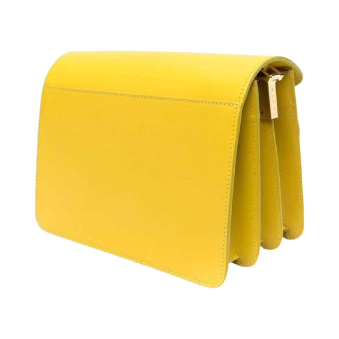 마르니 자카드 로고 스트랩 카프스킨 미디움 트렁크백 옐로우(Marni Calfskin Medium Trunk Bag with Jacquard Logo Strap Yellow) - 2