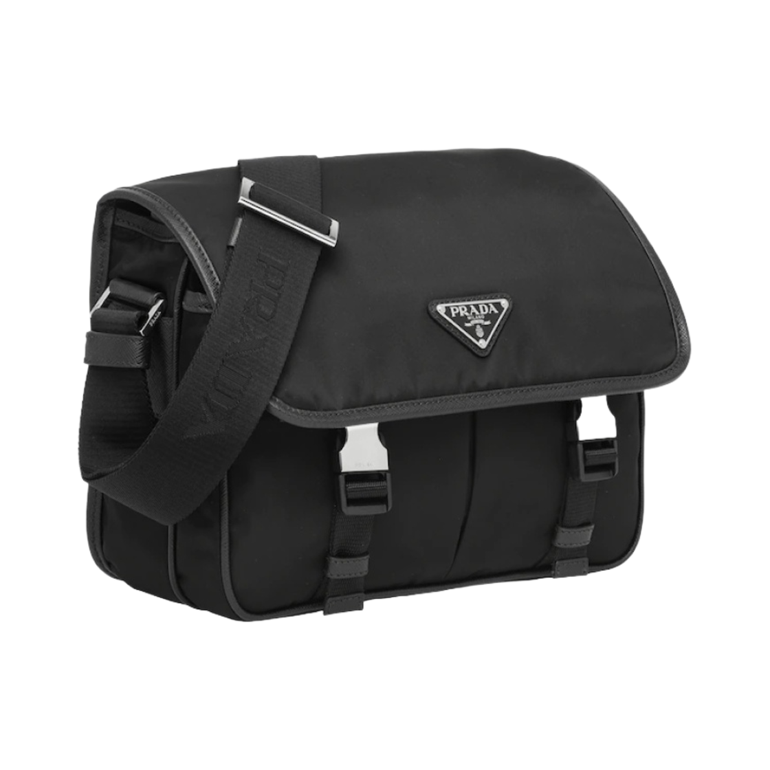 프라다 리나일론 사피아노 레더 숄더백 블랙(Prada Re-Nylon and Saffiano Leather Shoulder Bag Black) - 2