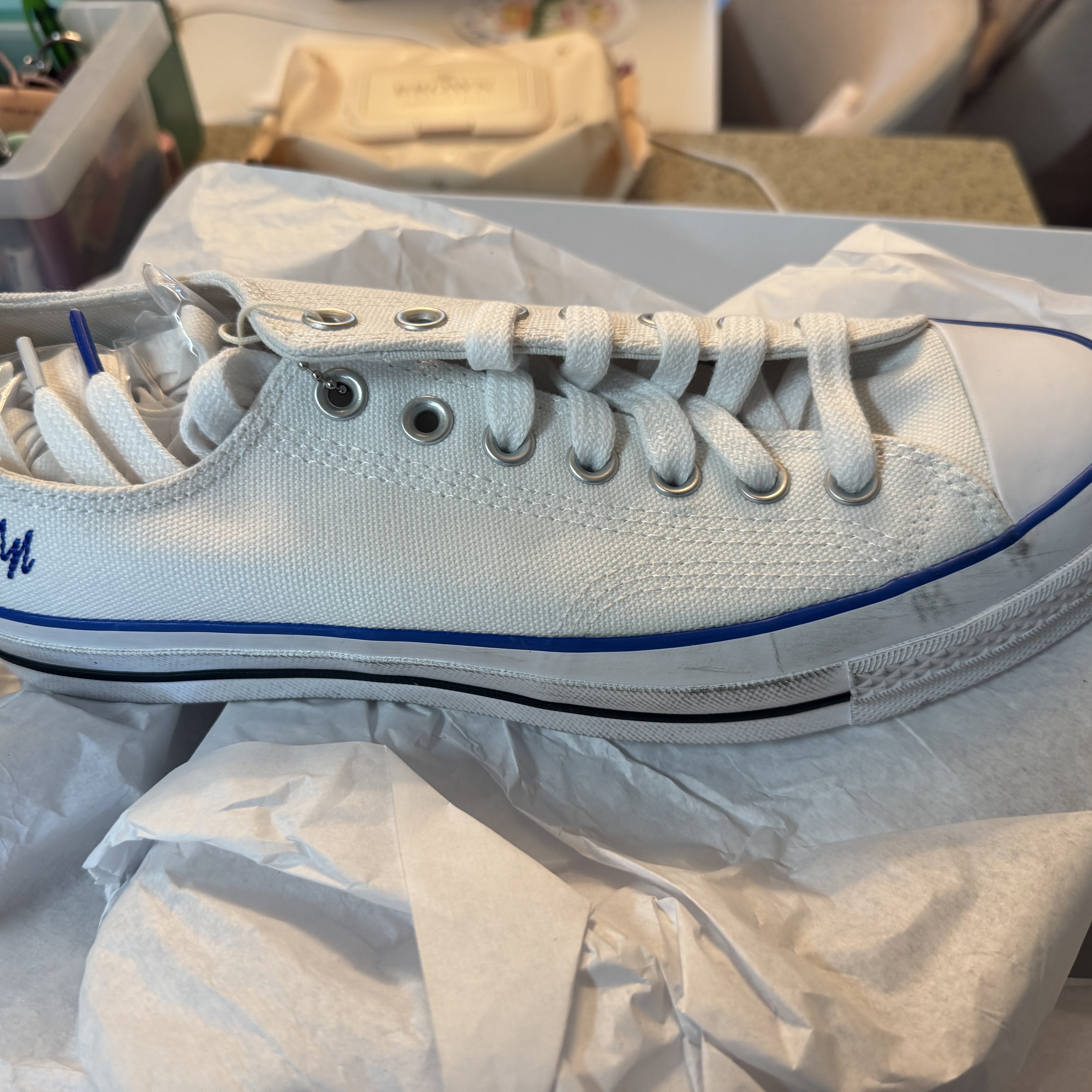 Converse x Ader Error Sig; Chuck 70 Low White Blue 착용 스타일