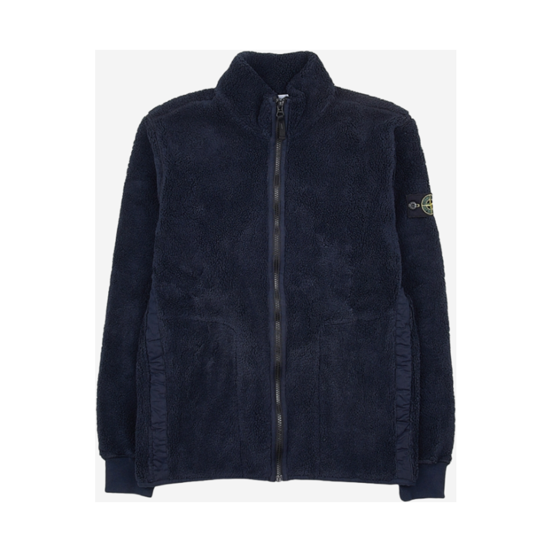 791661745-V0020 (Kids) Stone Island 61745 Garment Dyed Cotton Polyester Terry Blouson Track Top Sweatshirt Navy Blue - 23FW