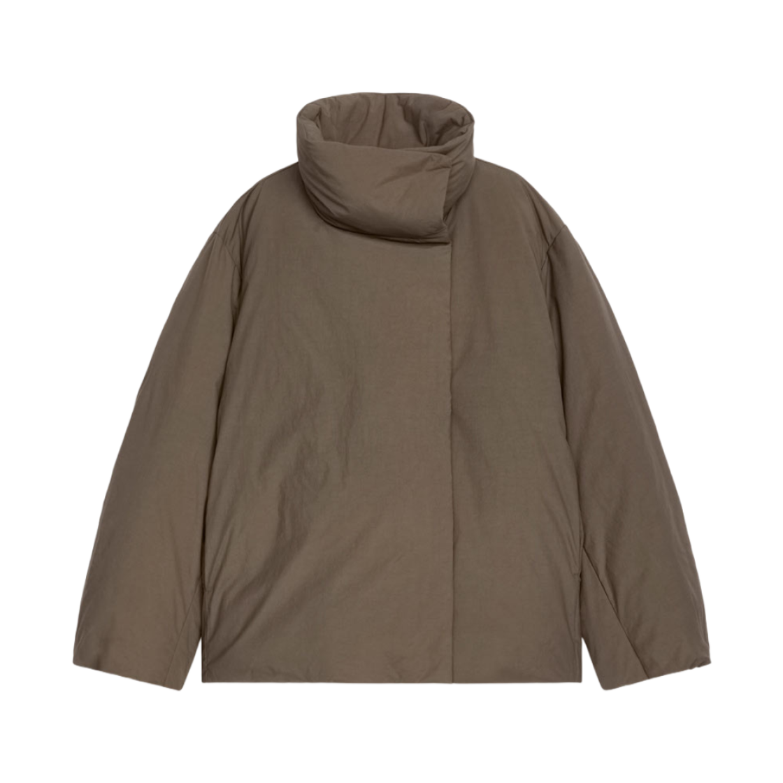 1238490001 (W) Arket Upcycled Down High Collar Jacket Dark Taupe