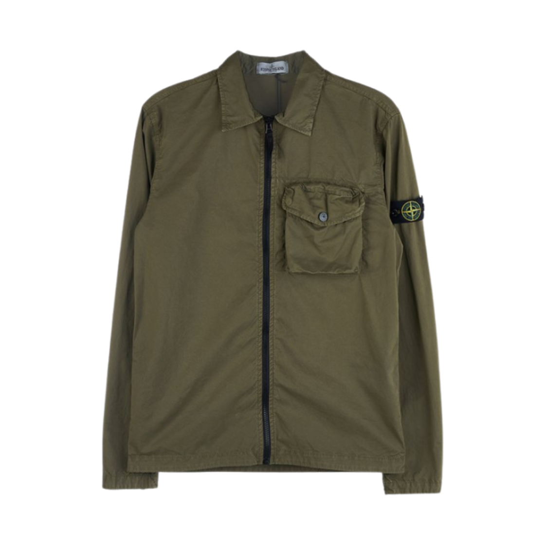 (키즈) 스톤 아일랜드 10510 와펜 패치 오버셔츠 카키 - 22SS((Kids) Stone Island 10510 Wappen Patch Overshirt Khaki - 22SS) - 1
