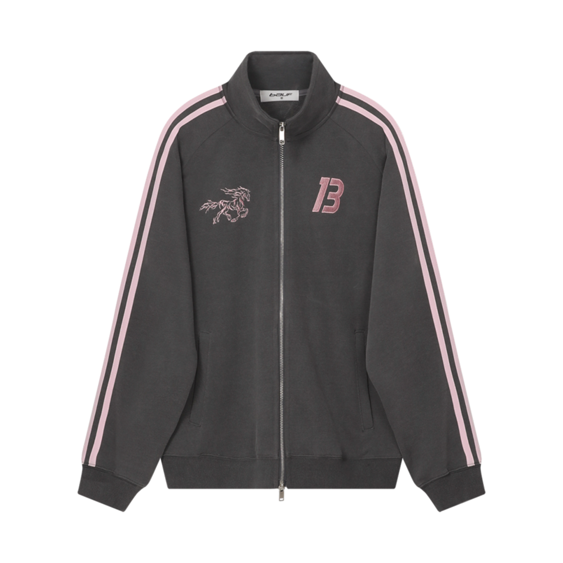 BO24FW-UCHR4 BAUF Horse Zip Up Jacket Charcoal